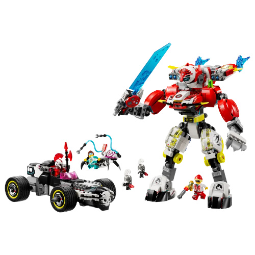71497 LEGO Cooper's Tiger Mech & Zero's Hot Rod Car
